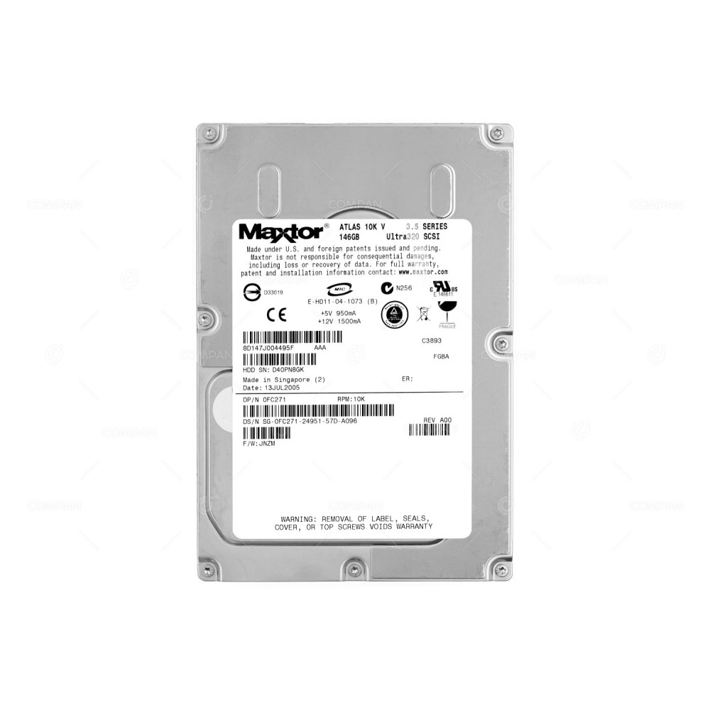 FC271 DELL HDD 146GB 10K U320 SCSI 3.5" LFF HOT-SWAP